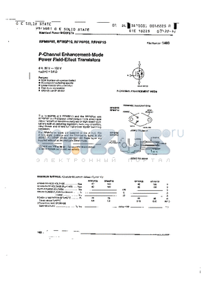 RFM6P08 datasheet - P CHANNEL ENHANCEMENT MODE POWER FIELD EFFECT TRANSISTORS