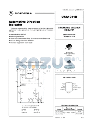 UAA1041B datasheet - AUTOMOTIVE DIRECTION INDICATOR