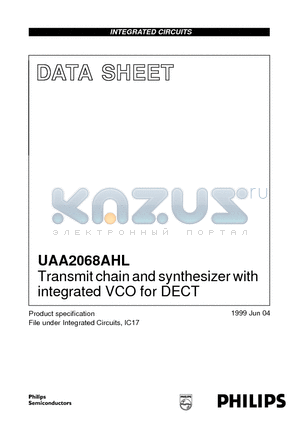 UAA2068AHL datasheet - Transmit chain and synthesizer with integrated VCO for DECT