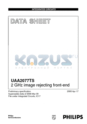 UAA2077TS/D datasheet - 2 GHz image rejecting front-end