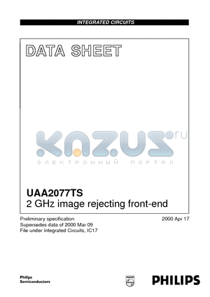 UAA2077TS datasheet - 2 GHz image rejecting front-end