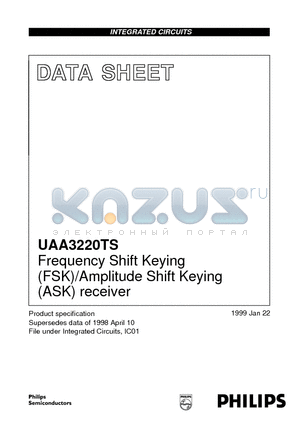 UAA3220TS datasheet - Frequency Shift Keying FSK/Amplitude Shift Keying ASK receiver