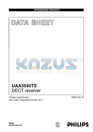 UAA3540 datasheet - DECT receiver