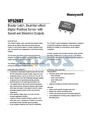 VF526DT datasheet - Bipolar Latch, Dual Hall-effect Digital Position Sensor with Speer and Direction Outputs