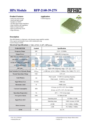 RFP-2140-39-27N datasheet - HPA Module