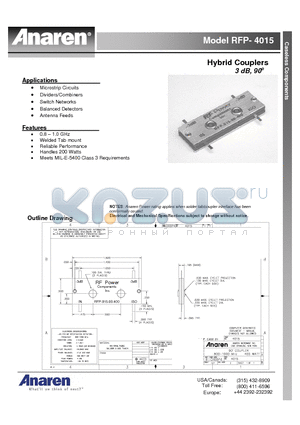 RFP-4015 datasheet - Hybrid Couplers