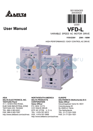 VFD-L datasheet - User Manual