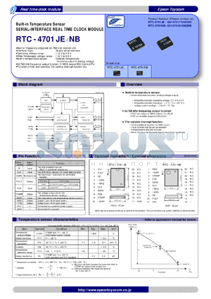 RTC-4701NB datasheet - Built-in Temperature Sensor SERIAL-INTERFACE REAL TIME CLOCK MODULE