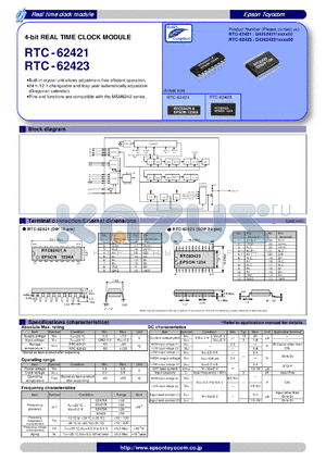 RTC-62421 datasheet - 4-bit REAL TIME CLOCK MODULE