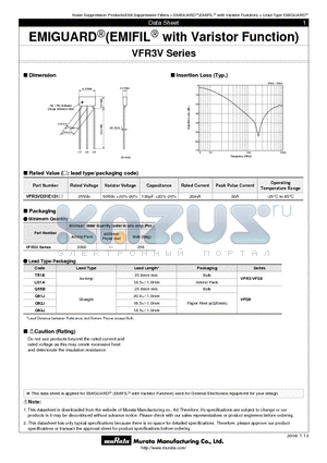 VFR3V datasheet - EMIGUARDr(EMIFILr with Varistor Function)