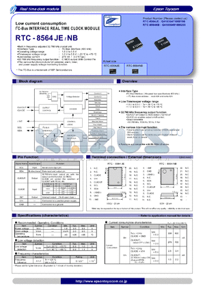 RTC-8564JE datasheet - I2C-Bus INTERFACE REAL TIME CLOCK MODULE