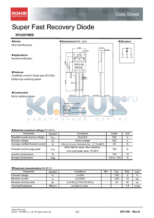 RFU20TM5S datasheet - Super Fast Recovery Diode