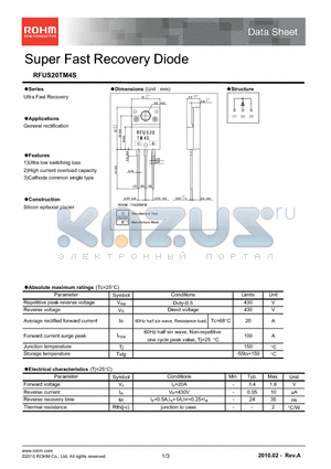 RFUS20TM4S datasheet - Super Fast Recovery Diode