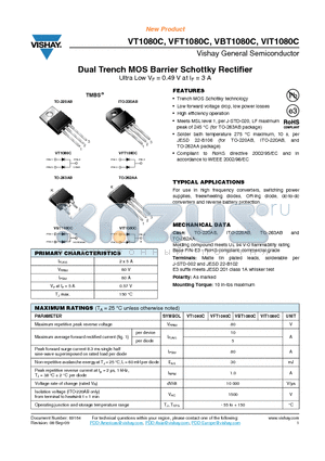 VFT1080C-E3/4W datasheet - Dual Trench MOS Barrier Schottky Rectifier