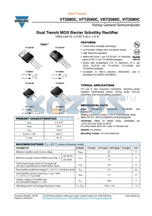 VFT2080C-E3/4W datasheet - Dual Trench MOS Barrier Schottky Rectifier