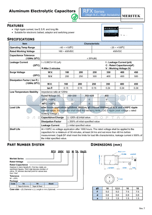 RFX200V101MTA16X25 datasheet - Aluminum Electrolytic Capacitors