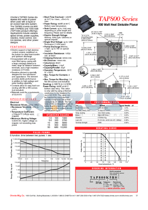 TAP800J5R0E datasheet - 800 Watt Heat Sinkable Planar