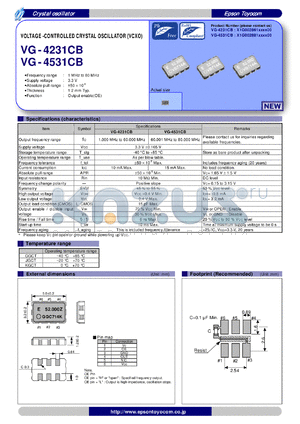 VG-4531CB datasheet - VOLTAGE -CONTROLLED CRYSTAL OSCILLATOR