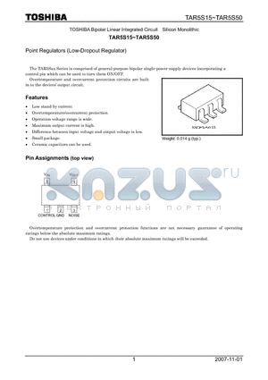 TAR5S19 datasheet - Point Regulators (Low-Dropout Regulator)