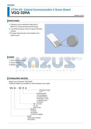 VGL-32CA datasheet - FTTH-VG Optical Communication V Groov Board