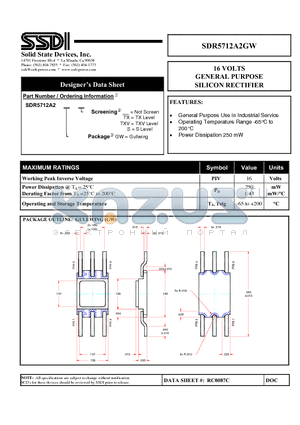 SDR5712A2GW datasheet - GENERAL PURPOSE SILICON RECTIFIER