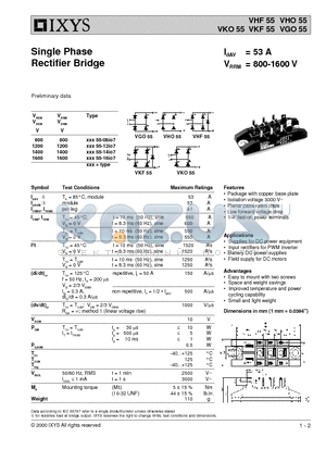 VGO55-12IO7 datasheet - Single Phase Rectifier Bridge