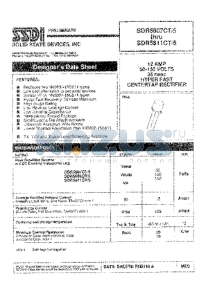 SDR5807CT/5 datasheet - 12 AMPS 50 - 300 VOLTS 35 nsec HYPER FAST CENTERTAP RECTIFIER