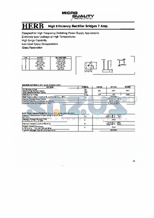 VH048H datasheet - High Efficiency Rectifier Bridges 1 Amp