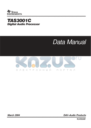TAS3001C datasheet - DIGITAL AUDIO PROCESSOR