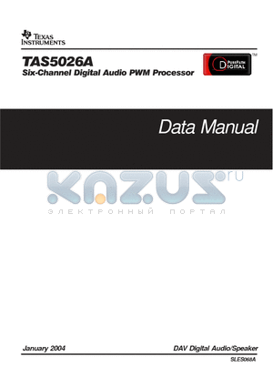 TAS5026APAGRG4 datasheet - Six-Channel Digital Audio PWM Processor