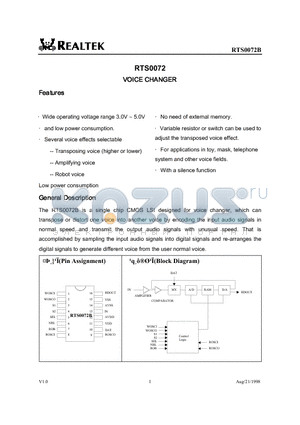 RTS0072 datasheet - VOICE CHANGER