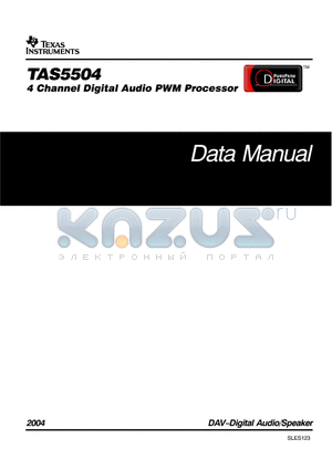 TAS5504PAGRG4 datasheet - 4 Channel Digital Audio PWM Processor