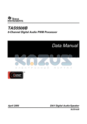TAS5508BPAGR datasheet - 8-Channel Digital Audio PWM Processor
