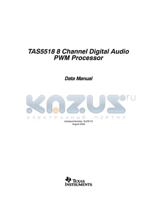 TAS5518_06 datasheet - 8 Channel Digital Audio PWM Processor