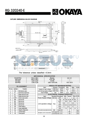 RG320240-E datasheet - OUTLINE DIMENISON & BLOCK DIAGRAM