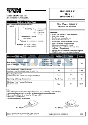 SDR953M_1 datasheet - Hyper Fast Rectifier