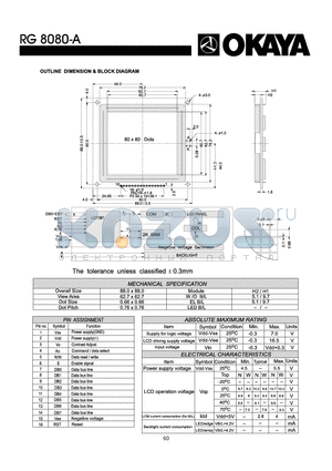 RG8080-A datasheet - OUTLINE DIMENISON & BLOCK DIAGRAM