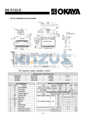 RG9732-D datasheet - OUTLINE DIMENISON & BLOCK DIAGRAM