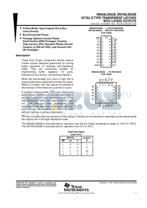 SN74ALS563BN datasheet - OCTAL D-TYPE TRANSPARENT LATCHES WITH 3-STATE OUTPUTS