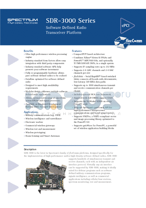 SDR_3000 datasheet - Software Defined Radio Transceiver Platform