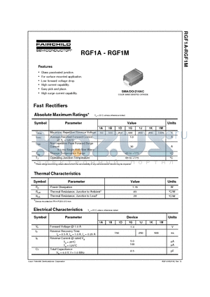 RGF1K datasheet - Fast Rectifiers