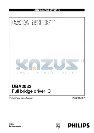 UBA2032T datasheet - Full bridge driver IC