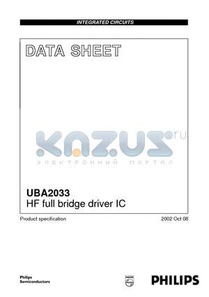 UBA2033 datasheet - HF full bridge driver IC