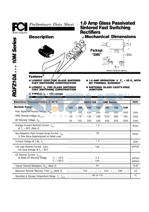 RGFZ10B datasheet - 1.0 Amp Glass Passivated Sintered Fast Switching Rectifiers Mechanical Dimensions