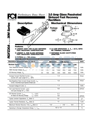 RGFZ30B datasheet - 3.0 Amp Glass Passivated Sintered Fast Recovery Rectifiers Mechanical Dimensions