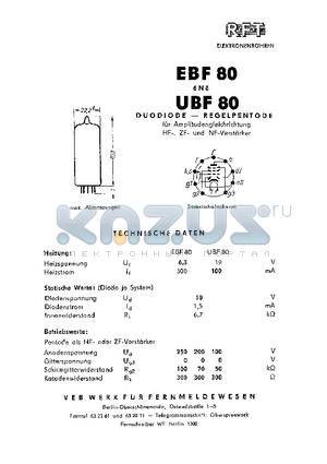 UBF80 datasheet - DUODIODE - REGELPENTODE