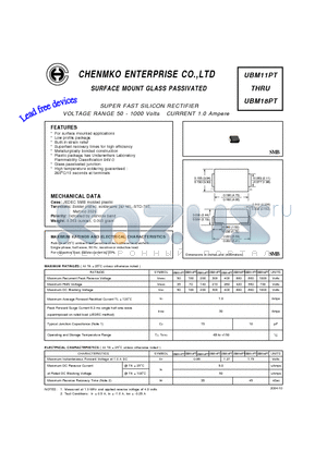 UBM12PT datasheet - SUPER FAST SILICON RECTIFIER