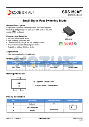 SDS152AF datasheet - Small Signal Fast Switching Diode