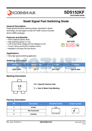 SDS152KF datasheet - Small Signal Fast Switching Diode