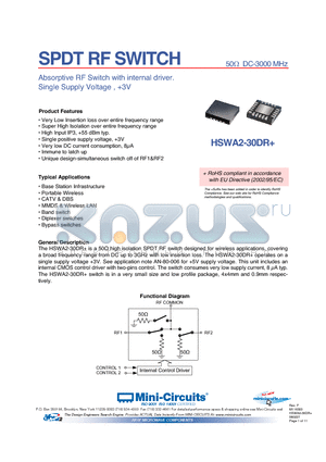 TB-347 datasheet - SPDT RF SWITCH